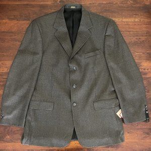NWT Vintage Hardwick 3 Button Blazer‎ Men’s Gray Brown Wool Blend 44 Long Madmen